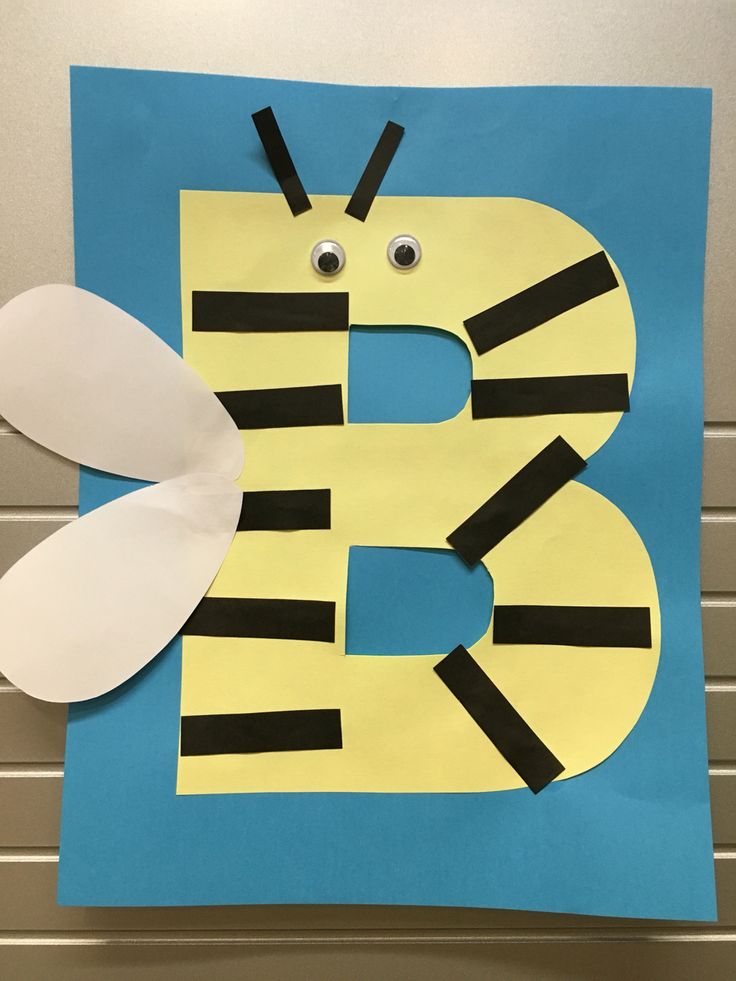 the letter b is made out of construction paper