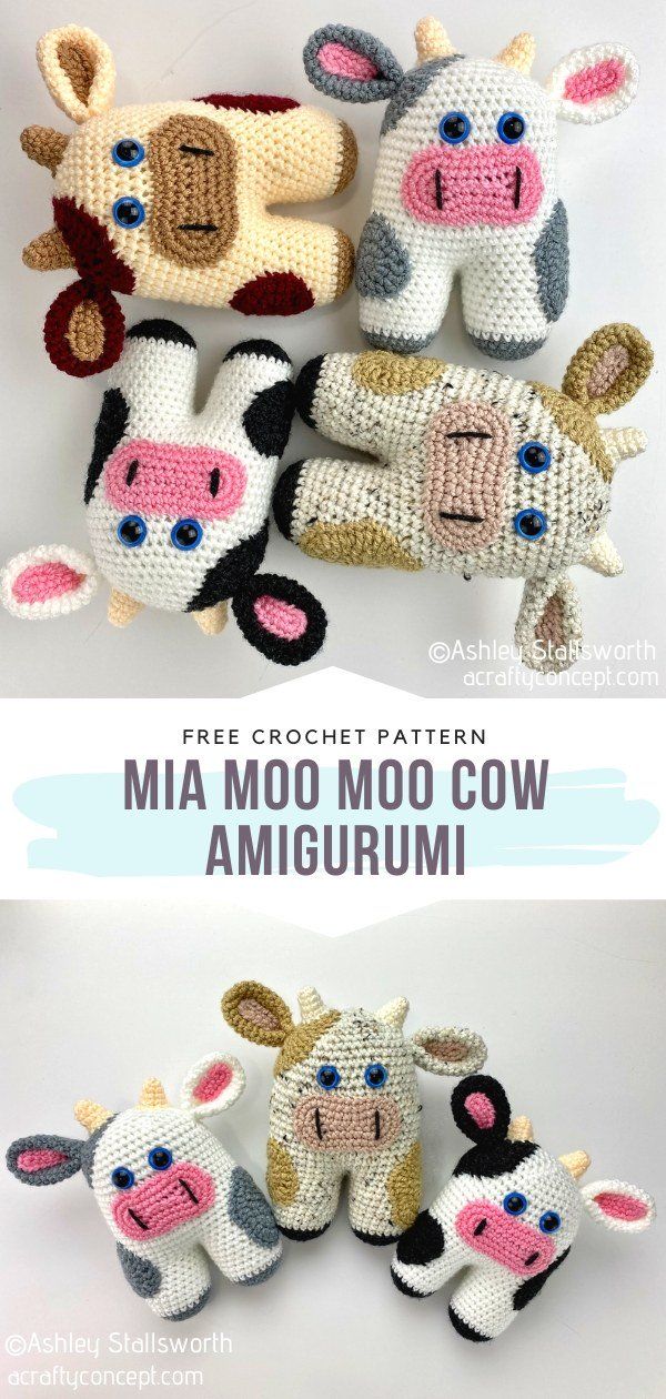 crochet pattern for mini moo moo cow amigurmi