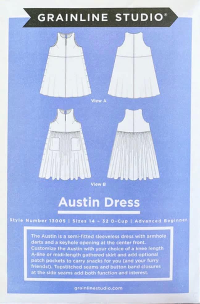 the front and back of an australian dress pattern