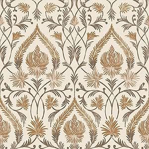 an art nouveau wallpaper with gold and brown flowers