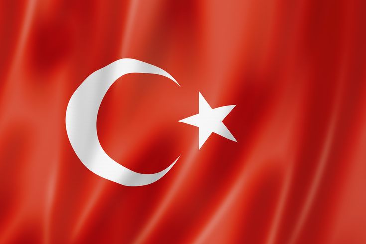 the flag of turkey is waving in the wind with silky folds and stars on it