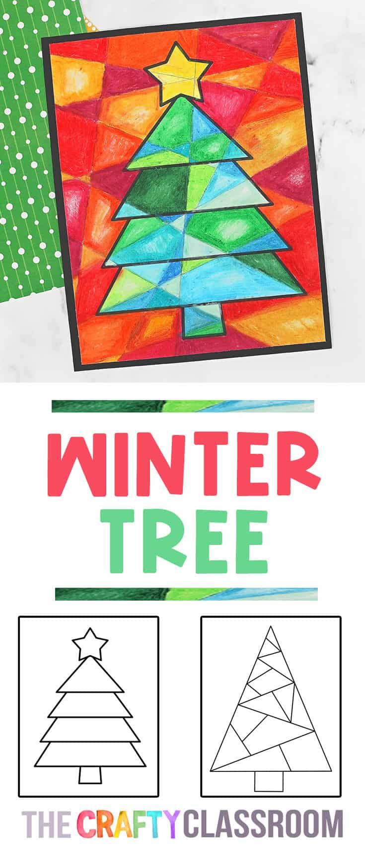 the crafty classroom winter tree art project