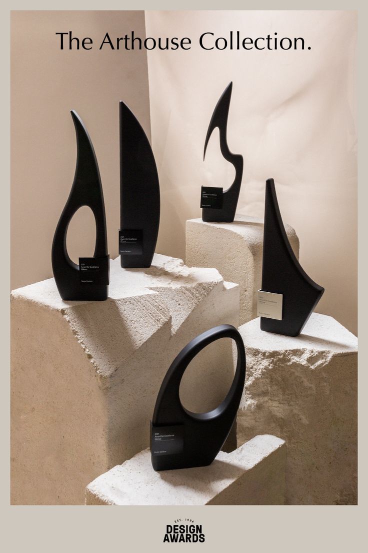 Premium designer awards and trophies in matte black finish on limestone blocks. Trophy Design Ideas, Trophy Stand, Award Trophy, Journal Things, Bronze Award, Trophy Design, Modern Inspiration, Awards Trophy, Trophies & Awards