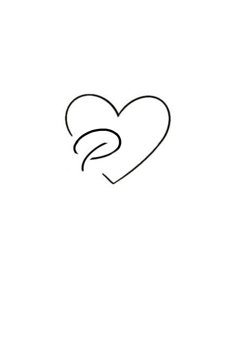 the outline of a heart on a white background