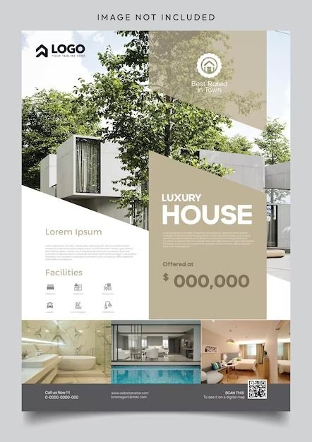 a flyer design for a luxury house