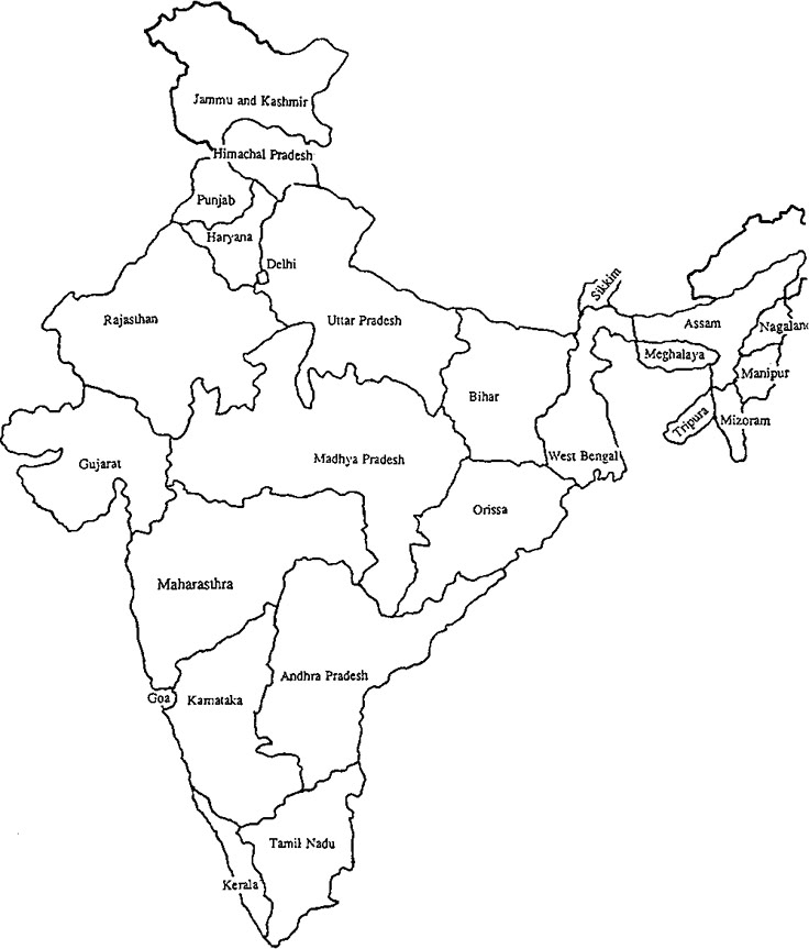 the map of india showing major cities