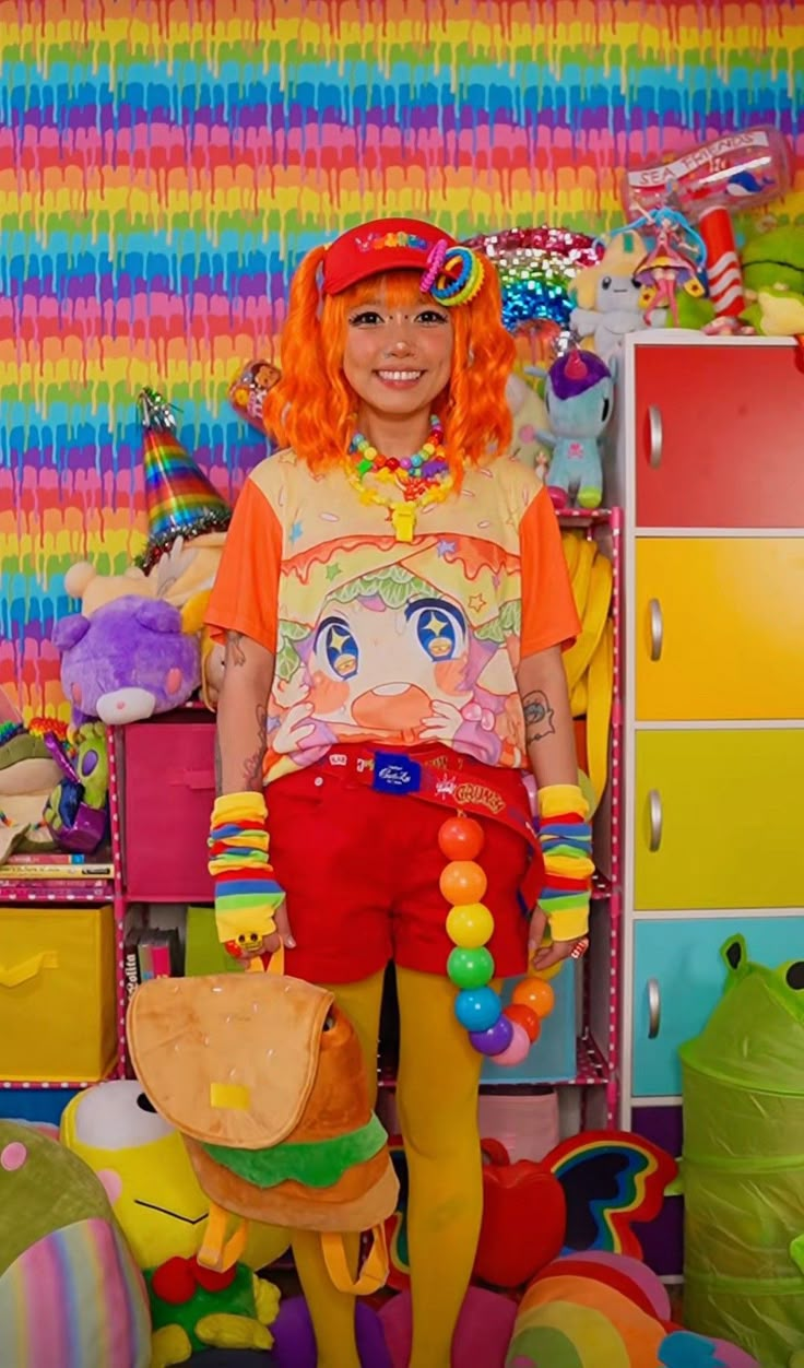 Casual Decora Fashion, Decora Fashion Aesthetic, Decora Kei Aesthetic, Hyperpop Fashion, Kidcore Aesthetic Outfits, Decora Kei Outfits, Rainbowcore Fashion, Decora Kei Fashion, Decora Outfits