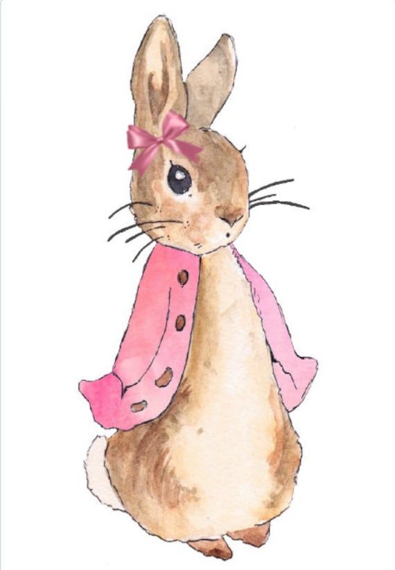 a watercolor painting of a rabbit wearing a pink coat and bow tie, sitting on the ground