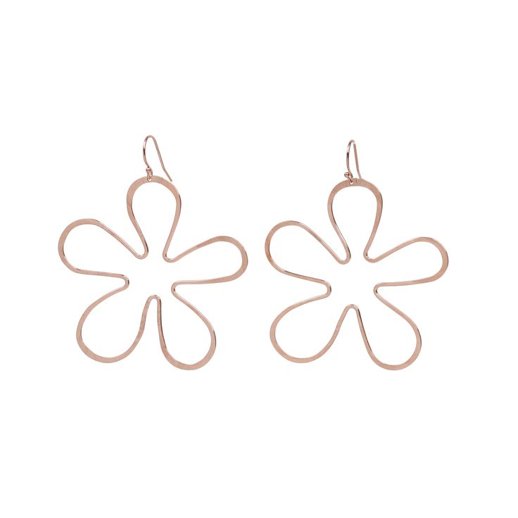 Playful, fun and full of that contagious spring energy. Flora is lightweight, has great movement and are oh so adorable. Sm: 1.25"Med: 2" Rose Gold Flower-shaped Metal Earrings, Chic Summer Jewelry With Flower Charm, Spring Rose Gold Flower Jewelry, Modern Everyday Jewelry For Spring, Spring Sterling Silver Earrings, Chic Everyday Spring Jewelry, Minimalist Drop Earrings For Spring, Chic Handmade Earrings For Spring, Rose Gold Flower Jewelry For Summer