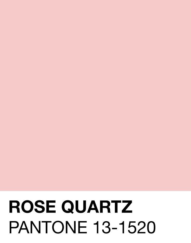 a pink color is shown with the words rose quartz in black and white on it