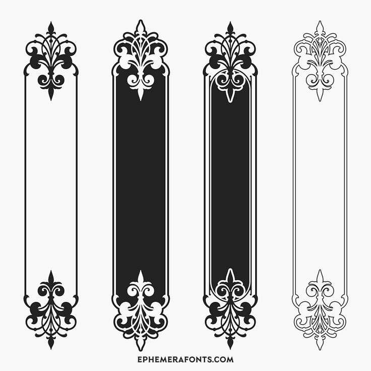 four black and white ornamental designs