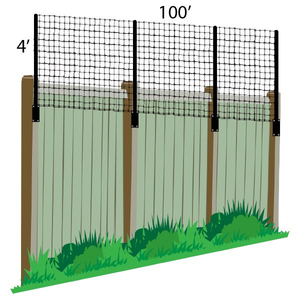 an image of a fence that has measurements for the top and bottom bars on it