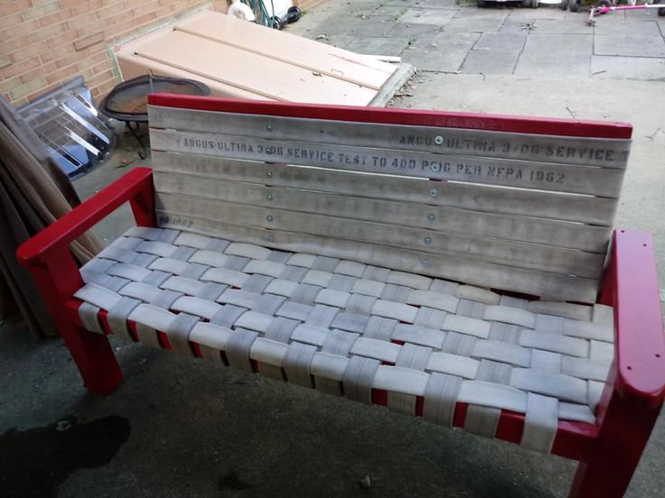 a bench that has been made out of bricks