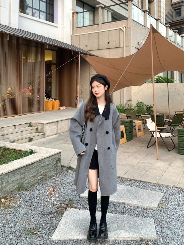 Hongkong December Outfit, Spring In Korea Outfit, Korea Winter Fashion, Spring In Korea, Winter In Korea, Hongkong Outfit, Korea Outfits, Japan Ootd, Christmas Ootd