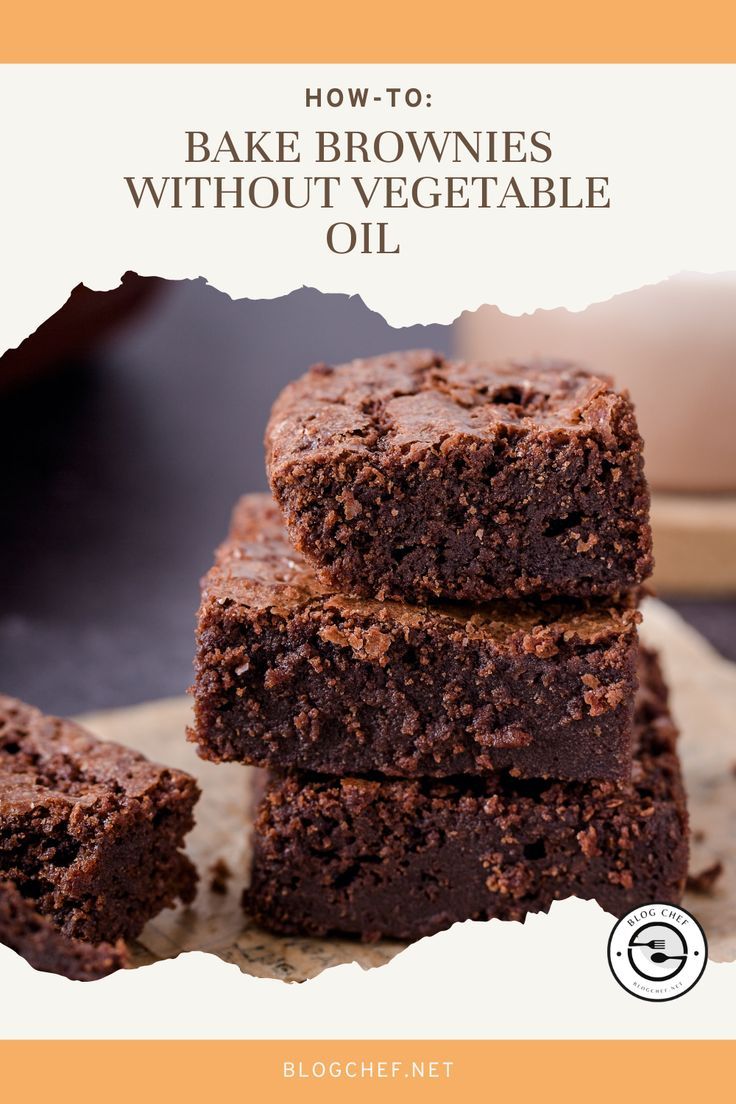 Stack of chocolate brownies with text overlay reading how to: bake brownies without vegetable oil. Vegetable Oil Substitute, Making Brownies, Baking Brownies, Oil Substitute, How To Make Brownies, You Just Realized, Healthy Brownies, Yogurt Flavors, Food Substitutions