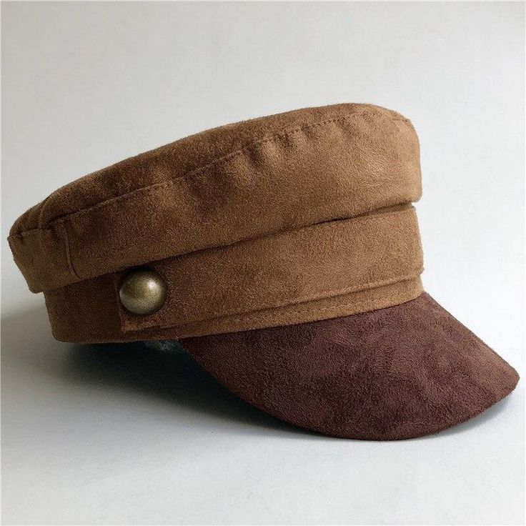 ， Military Style Brown Hat With Curved Brim, Brown Military Hat For Outdoor, Brown Military Brimmed Hat, Brown Military Flat Cap, Navy Cap, Sailor Cap, Sailor Hat, Military Hat, Suede Flats