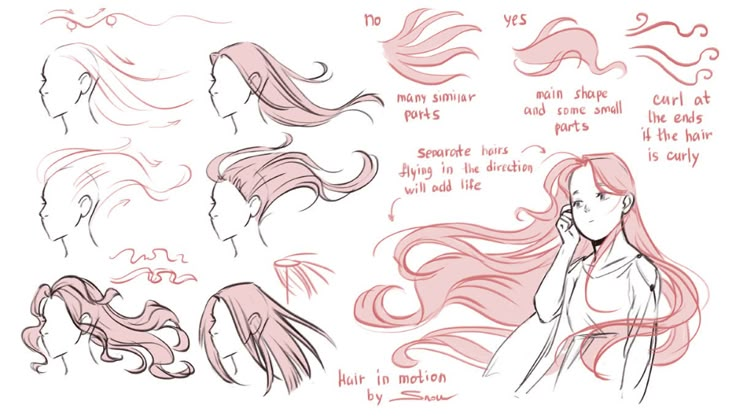 some sketches of different hair styles and how to use them for the character's head