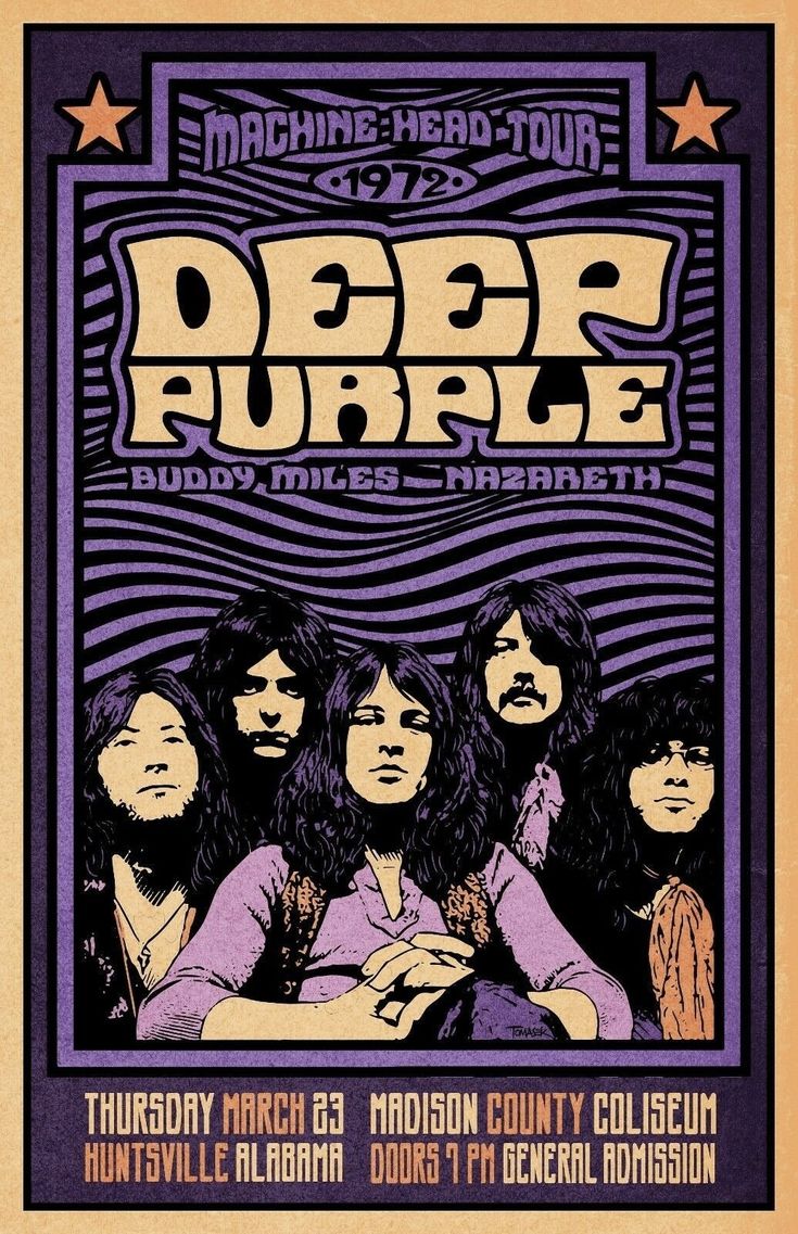 the deep purple concert poster for their show