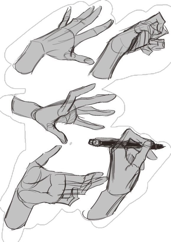 the hands are drawn in different ways to show how they look and how it's done