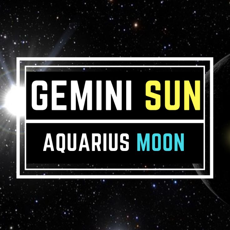 an image of the sun and planets with text that reads gemin sun aquarius moon