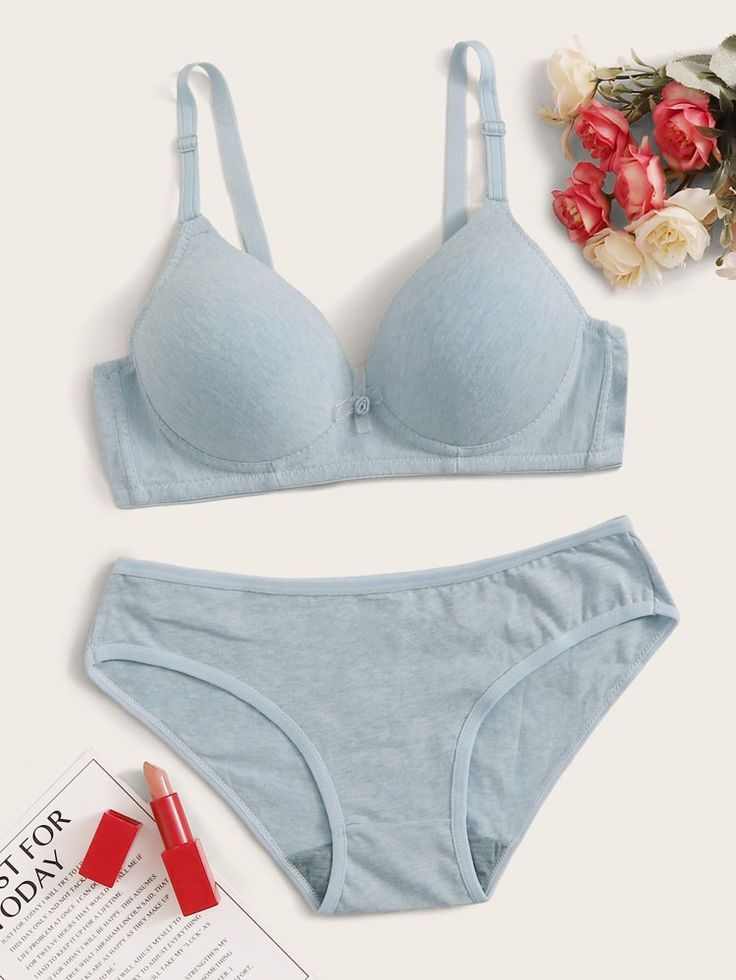 Cute Bras, Cotton Bras, Bra Panty, Pretty Lingerie, Wireless Bra, Bra And Panty Sets, Bras And Panties, Teenage Fashion Outfits, Lingerie Collection