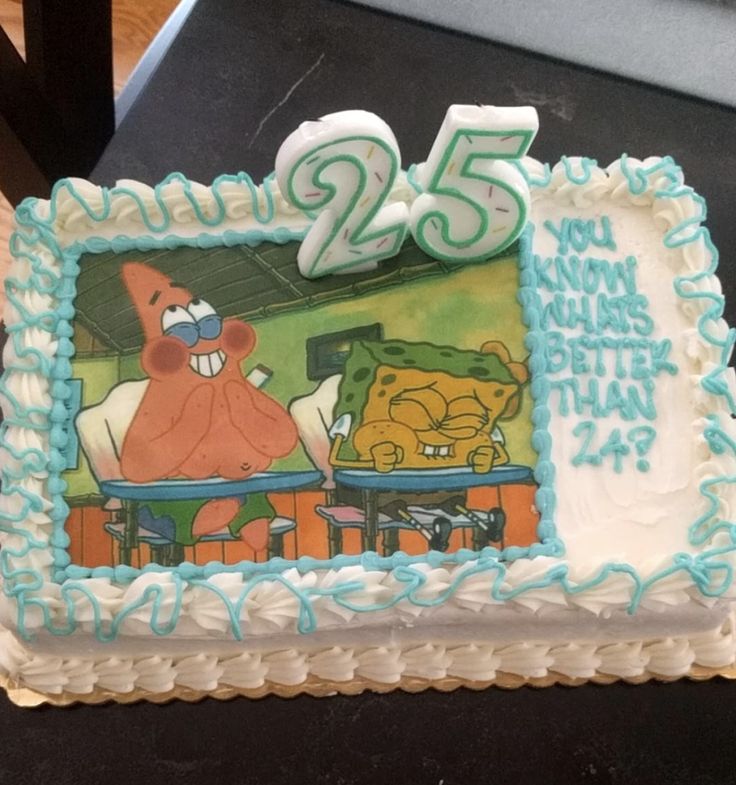 a birthday cake with the number twenty five on it