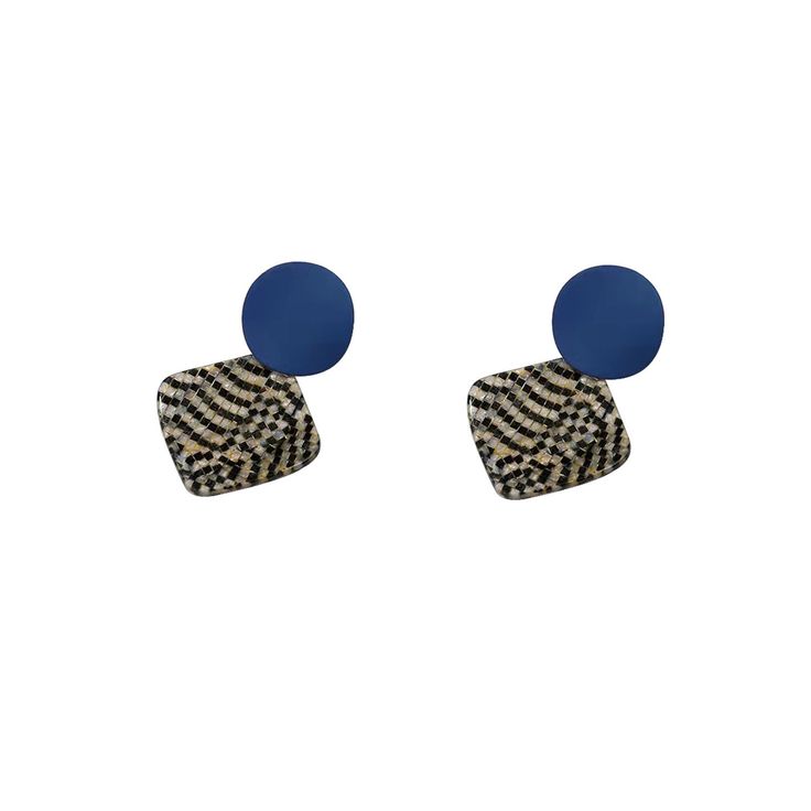 Style: Korean Style/Korean Style Color: Blue Fashion Element: Metal, Geometry Pin Earrings, Style Korean, Retro Stil, Style Retro, Blue Fashion, Retro Style, Geometry, Retro Fashion, Women's Earrings