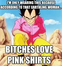 images (217×232) Vegeta Pink Shirt, Badman Vegeta, Dbz Memes, Dbz Vegeta, Funny Dragon, 7th Dragon, Dragon Ball Z Shirt, Pink Shirts, Journey To The West