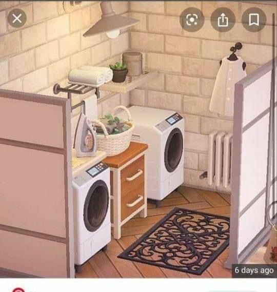 an artist's rendering of a laundry room with washer and dryer