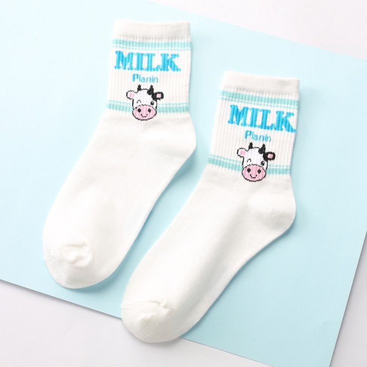 🍼 MILK SERIES ANKLE SOCKS 🍼 90% OF PEOPLE BOUGHT 2 COLORS! Ankle socks are the perfect Harajuku and kawaii fashion accessory. Wear them with anything from sneakers to sandals (yes, socks and sandals are a thing now) and add an extra pop of color to any outfit. 🍓 Fits EU Sizes 35-43, US Sizes 5-8.5 🍌 Stretchy Polyester/Cotton/Spandex Blend 🍼 0 Calories, No Sugar Added! NOTE: DUE TO VERY HIGH DEMAND, PLEASE ALLOW 12-20 DAYS FOR DELIVERY TO THE US, AND 20-45 DAYS TO THE REST OF THE WORLD. Casual Blue Socks With Letter Print, Cute White Socks With Letter Print, Fun White Summer Socks, Fun White Socks For Summer, Playful White Socks For Spring, Comfortable White Socks With Letter Print, Trendy White Summer Socks, Playful White Cotton Socks, White Casual Socks For Spring