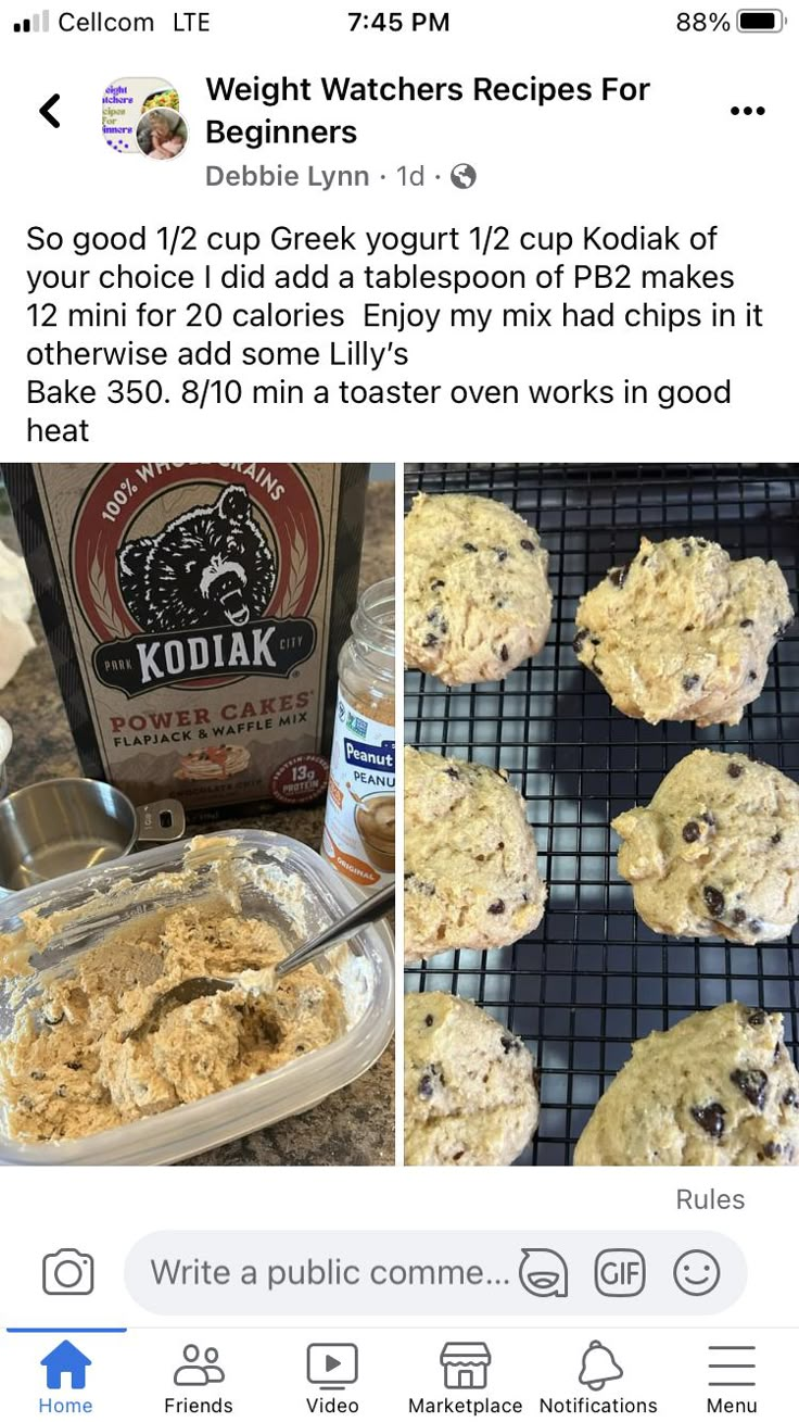 an instagram page with cookies and other food items