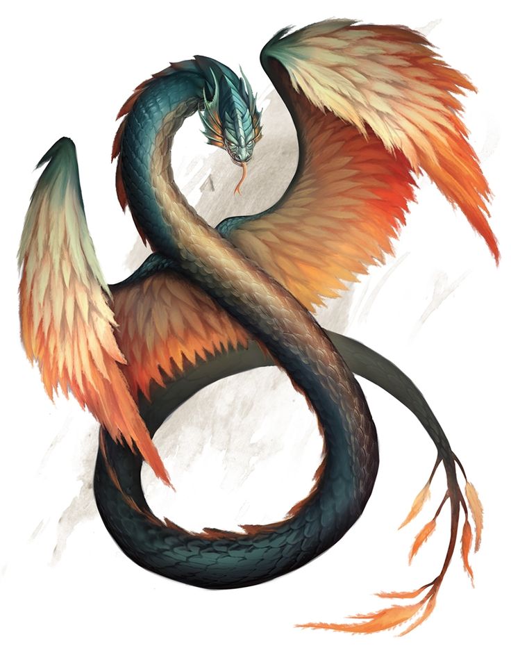 a dragon with orange and blue wings on it's back, sitting in the air