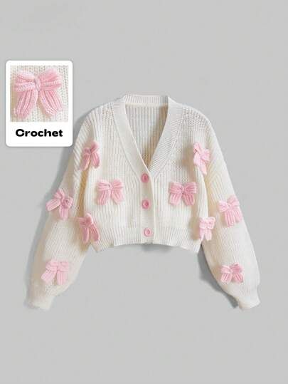 Pink Crop Cardigan, Cute Pink Cardigan, Cute Pink Winter Outfits, Sanrio Clothes, Accessories Cute, Cardigan Pink, Áo Len Cardigan, Plus Size Cardigans, Cute Cardigans