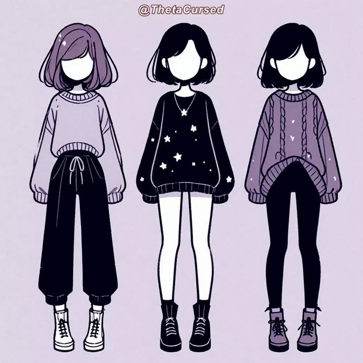 Comfy Outfit Drawing, Cardigan Drawing, Gender Neutral Outfits, Outfits Drawing, Doll Drawing, Art Outfit, Clothing Sketches, Fashion Design Patterns, Clothing Design Sketches