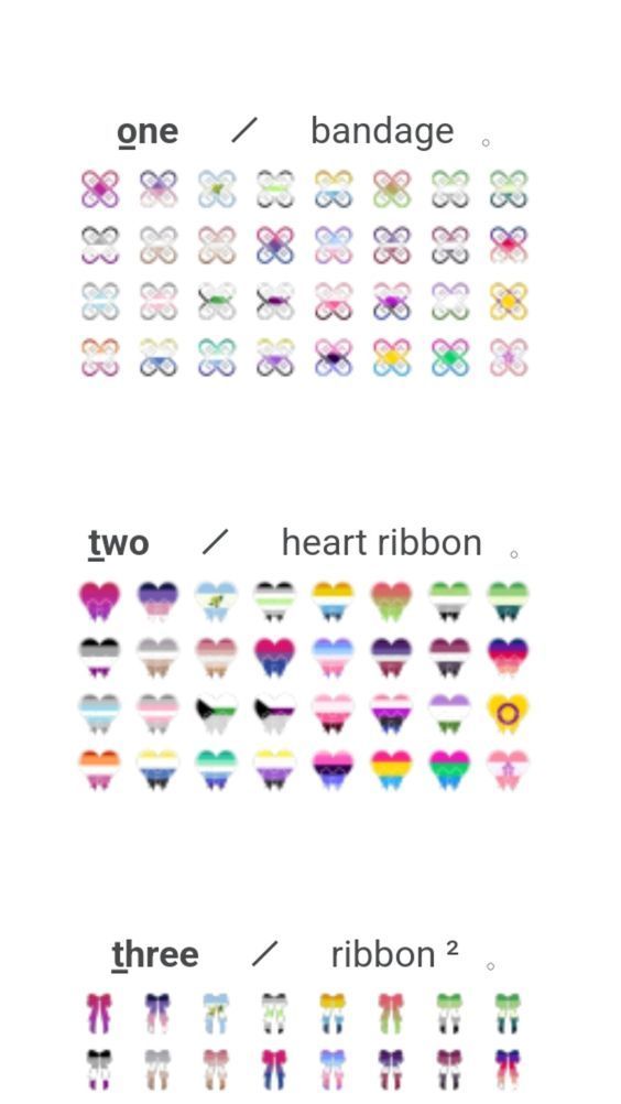 an image of the different types of pixeles in each color and size, including one with