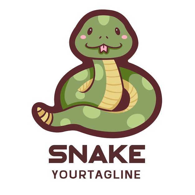 a green snake with the words snake yourtagline on it's chest and tongue