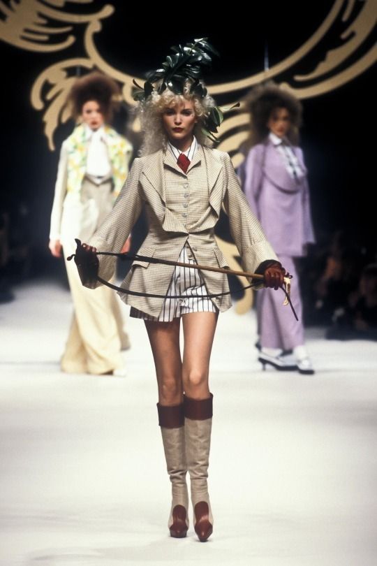 (99+) ‧₊˚ Vivienne Westwood SS95 – @archivedeluxe on Tumblr Vivienne Westwood Fashion, 90s Runway Fashion, Runway Fashion Couture, Vintage Runway, Mode Inspo, New Classic, School Fashion, Fashion History, Fashion Killa