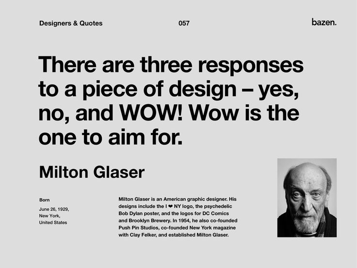 an old man with glasses is featured in the article, there are three responses to a piece of design - yes, no, and wow