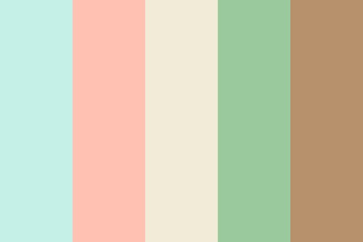 an image of pastel colors in the same color scheme as well as brown, green, and pink