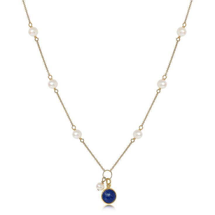 A delicate cultured freshwater pearl fine chain necklace with a modern twist.    This elegant necklace combines almost round cultured freshwater pearls with a round lapis lazuli drop to create a stunning piece to be worn day or night.  This stunning gemstone can vary in colours from a vibrant blue to darker tones with stunning gold flecks within.   Non-tarnish gold plated chain necklace with small almost round cultured freshwater pearls & lapis lazuli drop on a gold plated lobster clasp. Please Freshwater Pearl Jewelry, Pearl Cluster, Sterling Silver Chain Necklace, Elegant Necklace, Freshwater Cultured Pearls, Elegant Necklaces, Mens Jewelry Bracelet, Fine Jewelry Gift, Silver Chain Necklace