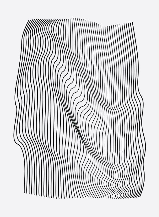 a black and white drawing of wavy lines