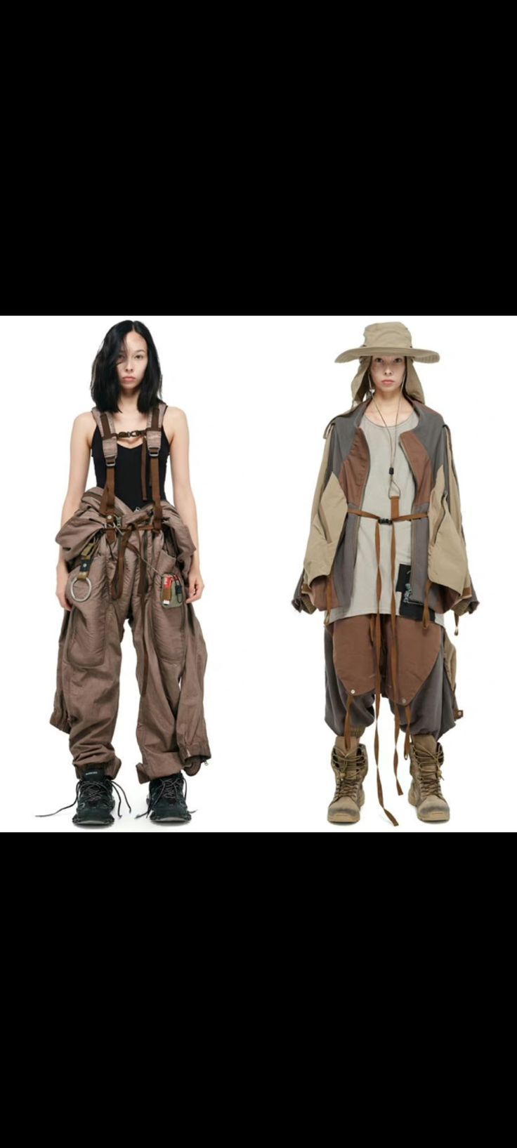 Junkpunk Fashion, Fantasy Gardener Outfit, Fantasy Techwear, Desert Explorer Outfit, Solar Punk Fashion Aesthetic, Hopepunk Fashion, Nature Punk Fashion, Desert Solarpunk, Mechanic Aesthetic Outfit