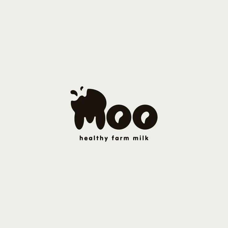 the word moo is written in black and white