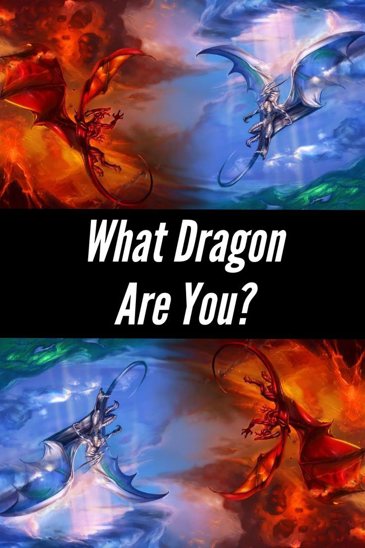 what dragon are you? with an image of two different types of fire and water