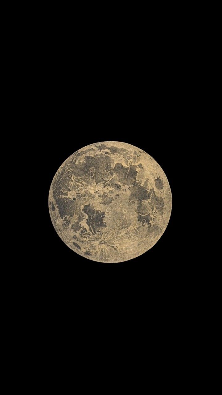 the full moon is seen in the dark night sky with no clouds on it's side