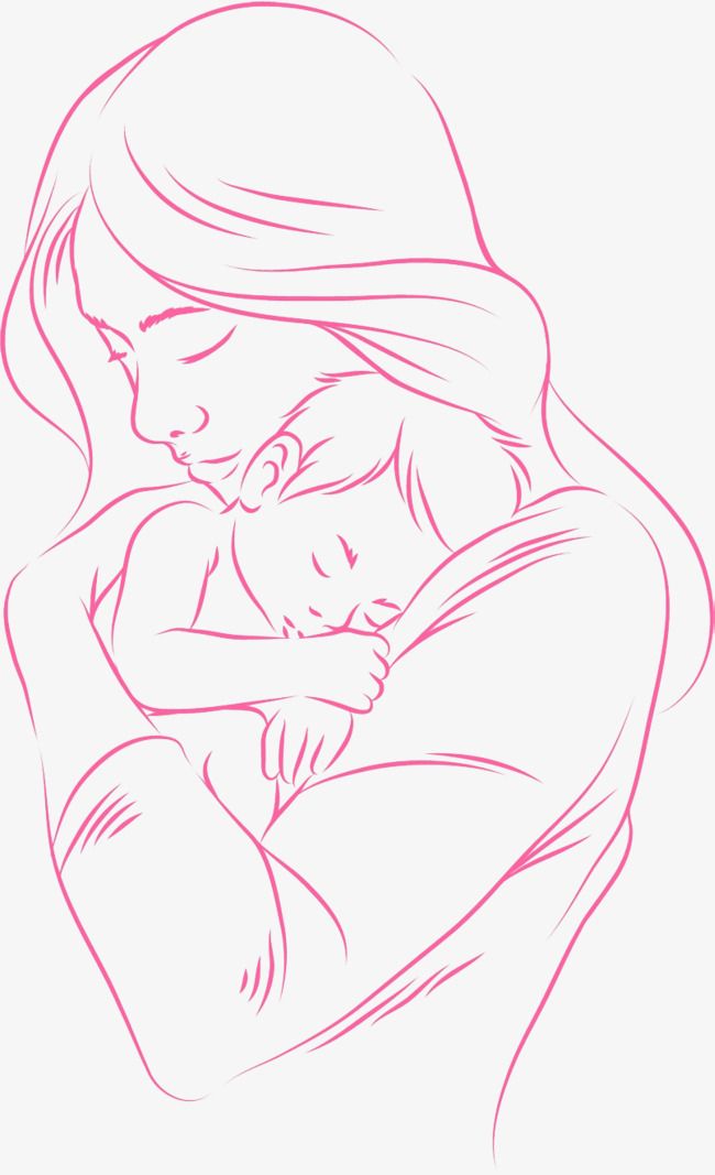 a drawing of a woman holding a baby in her arms, with the words mom on it