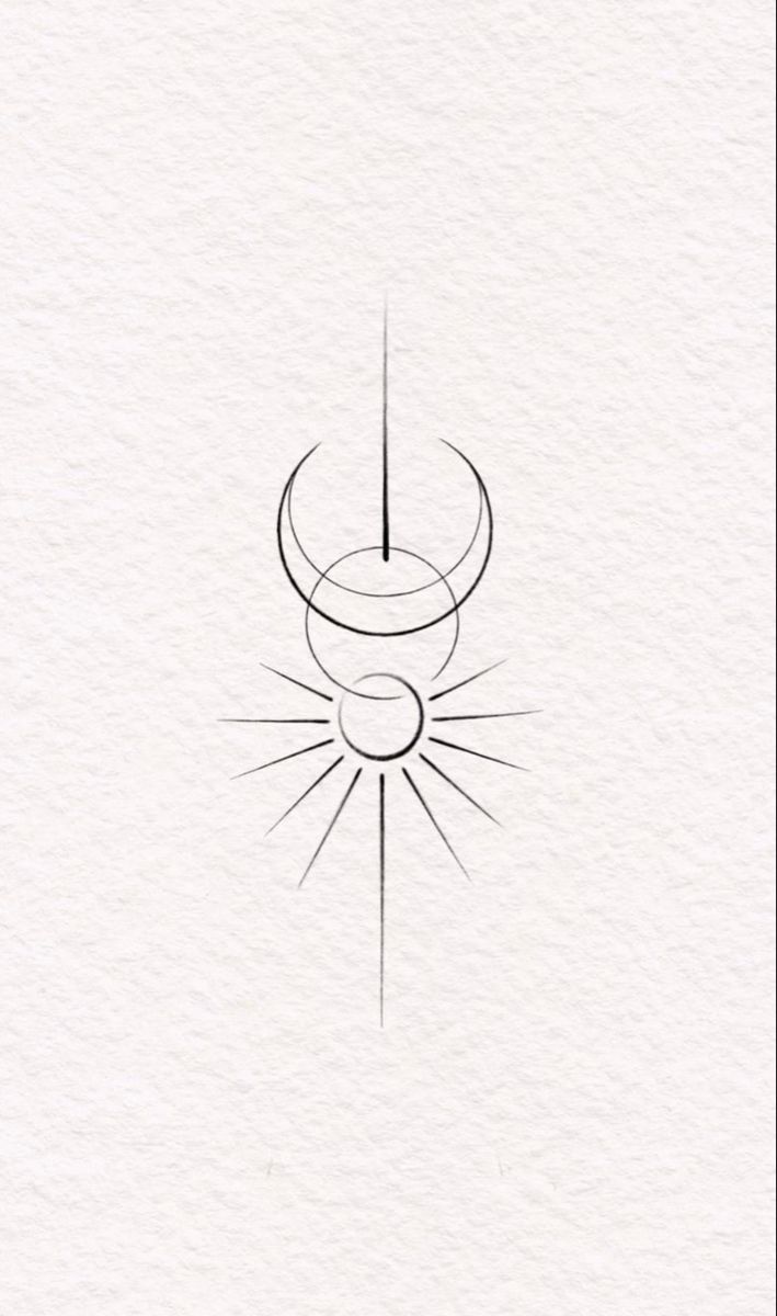 a line drawing of a sun and moon on white paper with the words, i love you