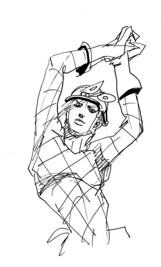 a black and white drawing of a woman with a hat on her head holding a baseball bat