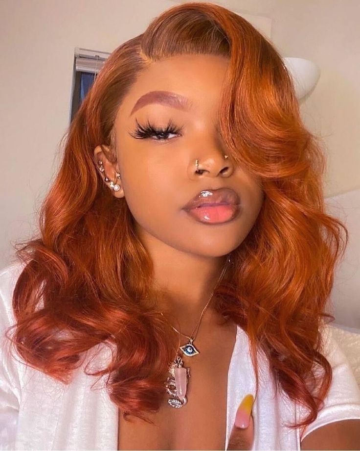 Tag your friends who would love this color🔥💃 Follow @nabeautyhairofficial for more💃�💃💃  Unit: Ginger Orange Body Wave Lace Front Wig Pre Plucked 180% density 18inch🔥🔥🔥  Nabeautyhair.com Code: summer 12  #nabeautyhair #gingerorangecolorwig #gingerorangecolor #bodywave #bodywavewigs #bodywavebundles #hairdye #coloredhair #wiginstall #hairstylist #blackhairmag #bestvirginhair Weird Hair, Hairstyle Bangs, Bangs Ideas, Twisted Hair, Blonde Bob Wig, Lace Weave, Witch Makeup, Wig Styling, Punk Hair