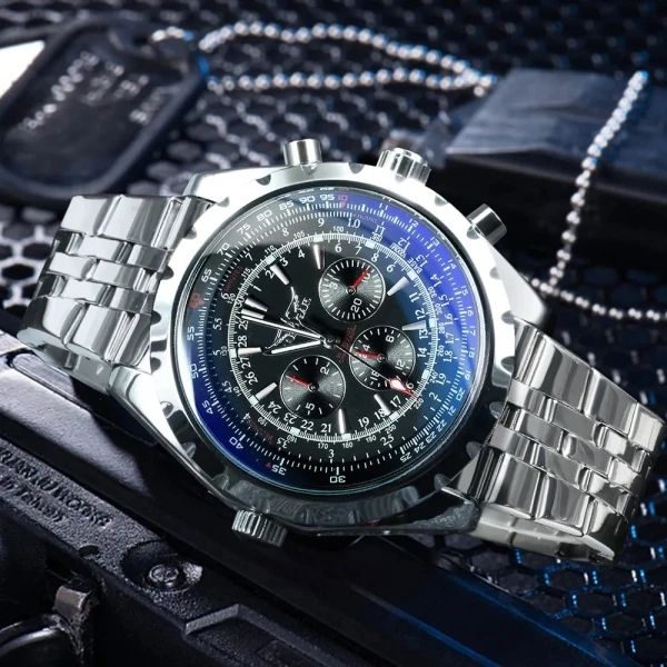 Just found this amazing item on AliExpress. Check it out! $61.97 | JARAGAR Sports Mens Watches Top Brand Luxury Automatic Mechanical Watch for Men Silver Stainless Steel Strap Military Wristwatch Watch Gift Box, Automatic Watches For Men, Watch For Men, Indoor Activities, New Fashion Trends, Mechanical Watch, Automatic Watch, Luxury Watch, Watch Design